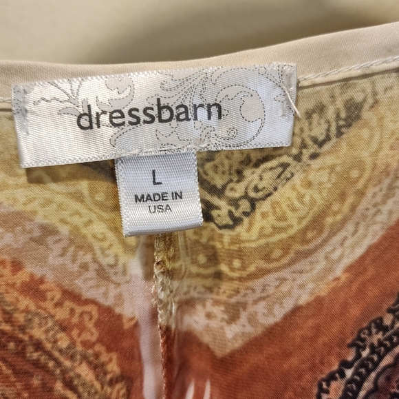 Dressbarn Printed Butterfly sleeves blouse size L - Picture 2 of 10